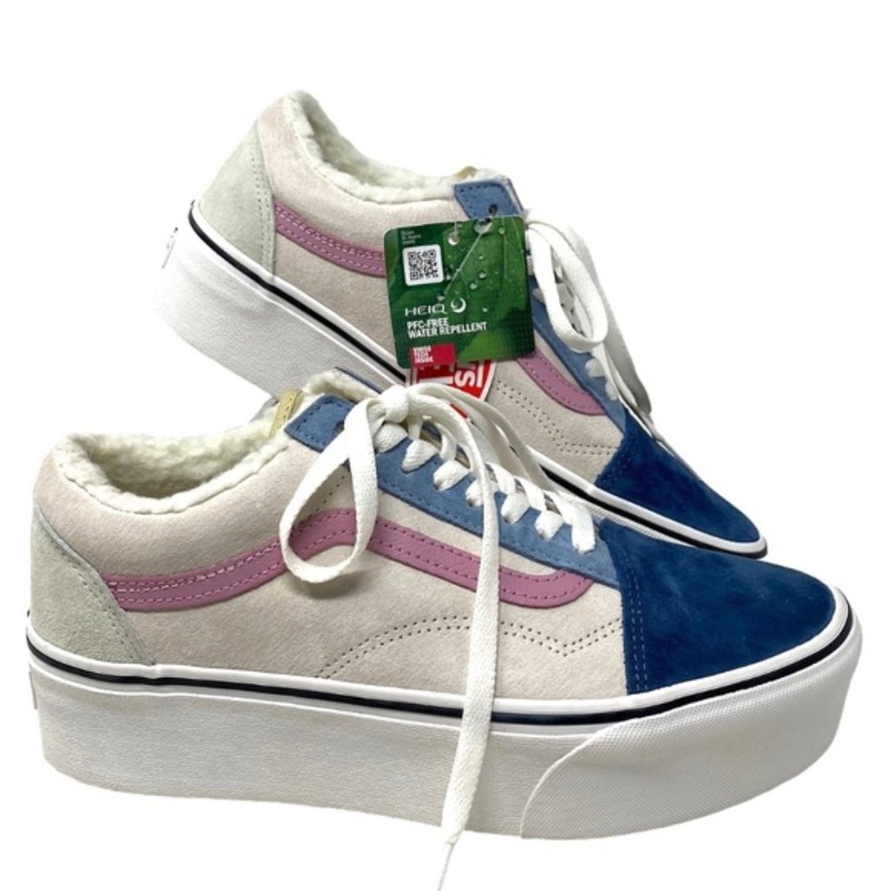 VANS Old Skool Platform For Women Sherpa Suede Multi Low Top Shoes VN0A7Q5MMUL